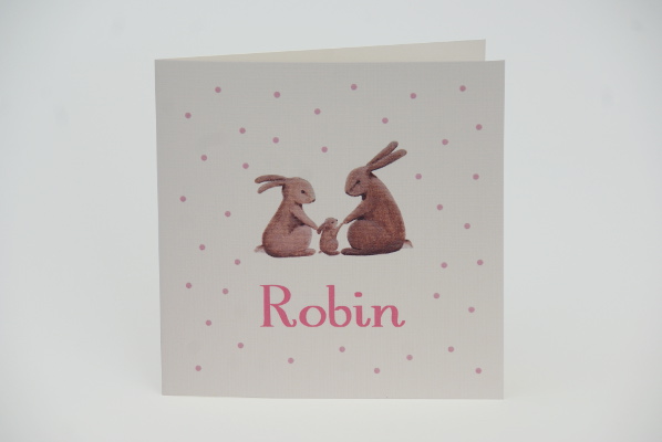 geboortekaartje robin lichtroze